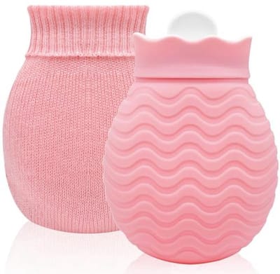 320 ml Mini Warmwaterkruik voor Pijnverlichting en Comfort – Lekvrij en Met Verwijderbare Hoes