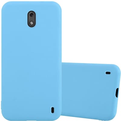 Cadorabo Hoesje geschikt voor Nokia 2 2017 in CANDY BLAUW - Beschermhoes gemaakt van flexibel TPU silicone Case Cover