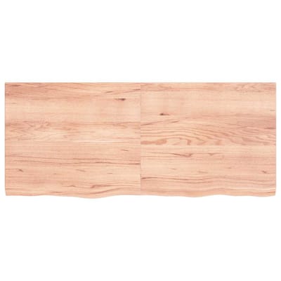 vidaXL - Wandschap - 140x60x(2-4)cm - behandeld - massief - eikenhout - lichtbruin