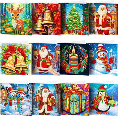 Kaarten - 26 - Kerstkaarten - Compleet pakket - Diamond painting by Wietske