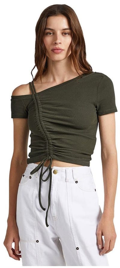 Pepe Jeans Alexa Korte Mouw Top Groen XL Vrouw