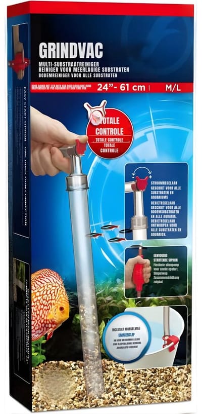 REN® Aquarium Stofzuiger - Aquarium Stofzuiger Bodemreiniger - Aquarium Bodemreiniger - Gravel Cleaner - Rood - 10cm x 19cm x 45cm