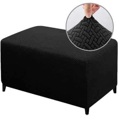 4-formaat rechthoekige jacquard ottomane hoes stretch duurzame voetenbank bank kruk hoes wasbare meubelbeschermer kruk hoes Medium