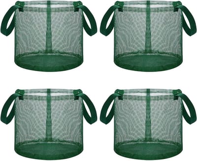 Vijverplantenmand Gaascontainer - Kweekmand Handgrepen - Waterplanten Kweken - Opvouwbaar Ontwerp - 18x18x18 cm - Groen