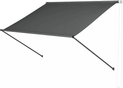Happyment Zonneluifel deluxe - Handmatig - Luifel met steunpoten - Zonnescherm - Terras - Tuin of balkon - Grijs - 300x180cm