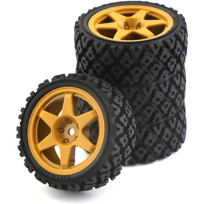 Afstandsbediening Off-Road Autobanden 71*26mm 4 stuks Vervanging voor TAMIYA TT02 XV01 HSP 94123 HPI geel