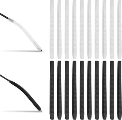 Silicone Oordoppen voor Brillen - 20 Pairs Non-Slip Oordopjes - Zwart & Wit