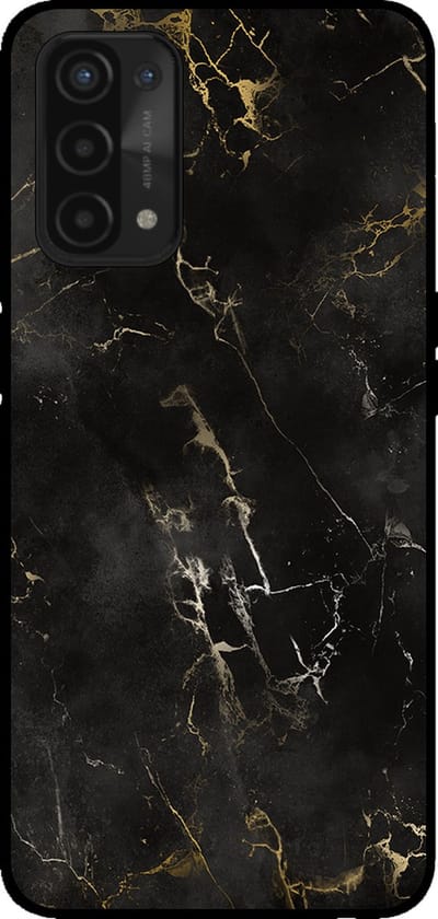 Smartphonica Telefoonhoesje voor OPPO A54 5G / A74 5G / A93 5G met marmer opdruk - TPU backcover case marble design - Zwart geschikt voor Oppo A54 5G;Oppo A74 5G;Oppo A93 5G