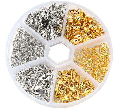 Sluitingen Sieraden Maken Volwassenen Pakket - 450 stuks Karabijnsluiting, Knijpkralen & Ringetjes - Goud & Zilver - Kasey