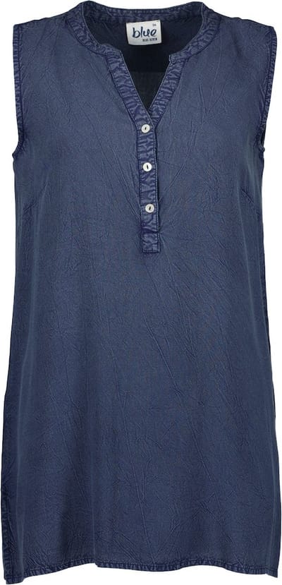 Blue Seven dames blouse - blouse dames mouwloos - donkerblauw - 180199 - maat 36