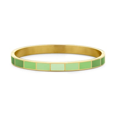 CO88 Collection 8CB-91198 Stalen Armband met Emaille - Groen tinten - 6 mm - 58x49mm - Staal - Goudkleurig