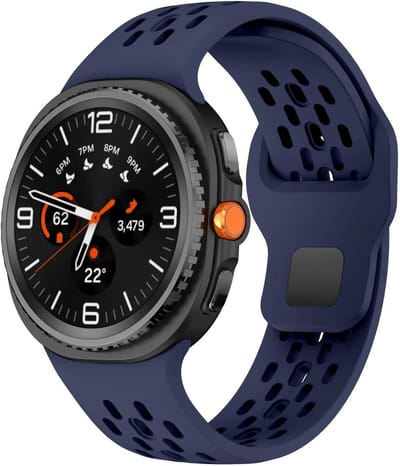 Strap-it Siliconen 'Air' bandje met druksluiting geschikt voor Samsung Galaxy Watch 9 (40/44mm) / Watch 8 (40/44mm) / 8 Classic (46mm) - donkerblauw