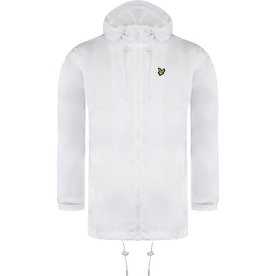 Lyle & Scott lange mouwen met rits en grafisch logo wit windjack met capuchon voor dames JKW1200V 626