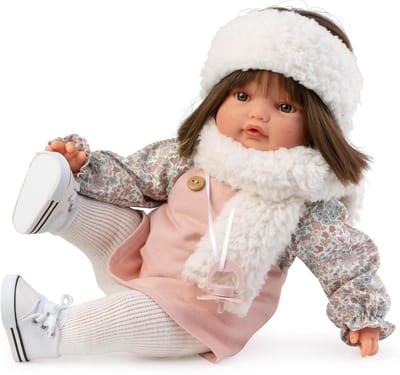Babypop - Zachte pop - Spelen en knuffelen - Huilt en kalmeert - 42 cm - Meerkleurig