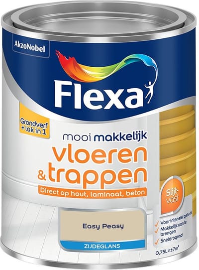 Flexa - Mooi Makkelijk Vloeren & Trappen Zijdeglans - Easy Peasy - Mengverf - 750 Ml