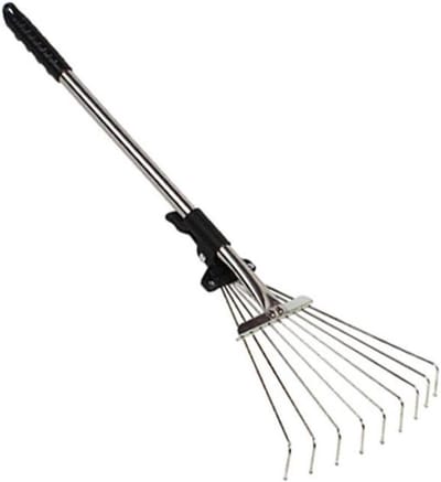 Bladbezem Tuin - Telescopische hark - Gazon reinigen - Verstelbare breedte - Tot 161 cm - Zilver
