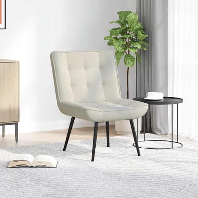 vidaXL - Relaxstoel - 64x74x84 - cm - fluweel - crèmekleurig