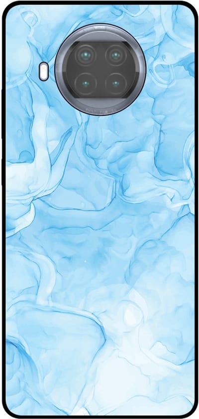 Smartphonica Telefoonhoesje Geschikt voor Xiaomi Mi 10T Lite met marmer opdruk - TPU backcover case marble design - Lichtblauw geschikt voor Xiaomi Mi 10T Lite