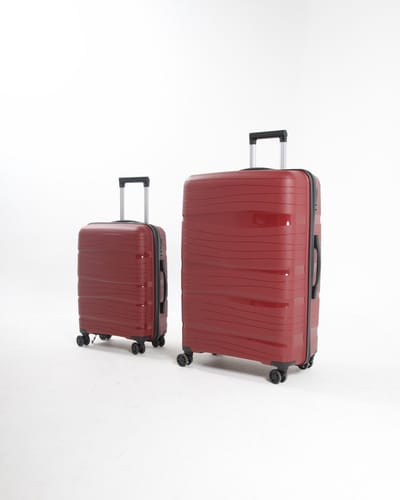 Paris - Lichtgewicht Reiskofferset - handbagage trolley + compacte reiskoffer - 20+24 inch - 39+65L - Met ingebouwd TSA-slot - Bordeaux rood