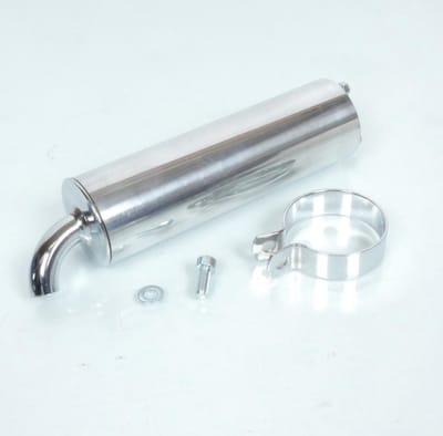 Silencieux cartouche de pot d'échappement 2 vis 37mm alu chrome pour scooter 50