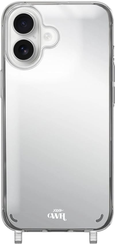 xoxo Wildhearts hoesje met spiegel geschikt voor iPhone 16 case - Hoesje met haakjes geschikt voor telefoonkoord - Mirror Case - Schokbestendige backcover - Spiegelhoesje