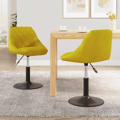 vidaXL Eetkamerstoelen draaibaar 2 st fluweel mosterdgeel