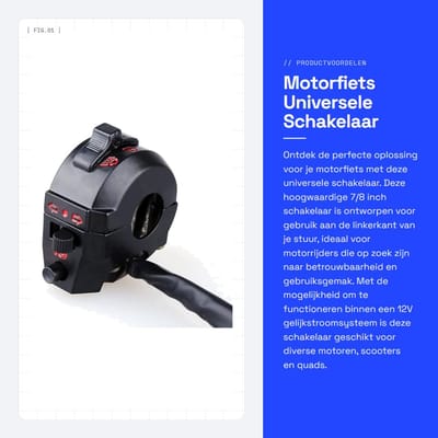 Dailygoods - Motorfiets Universele Schakelaar - Hoogwaardig Stuur Controle - Zwart - Richtingaanwijzer - Geschikt voor Motorrijden - 7/8 Inch