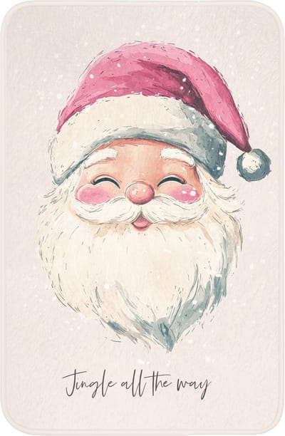 WC mat 40x60 cm - Antislip - Kerstman - Kerst - Quote - Beige - Toiletmat - Vloermat - Douchemat - Toilet tapijt - Toiletmatten