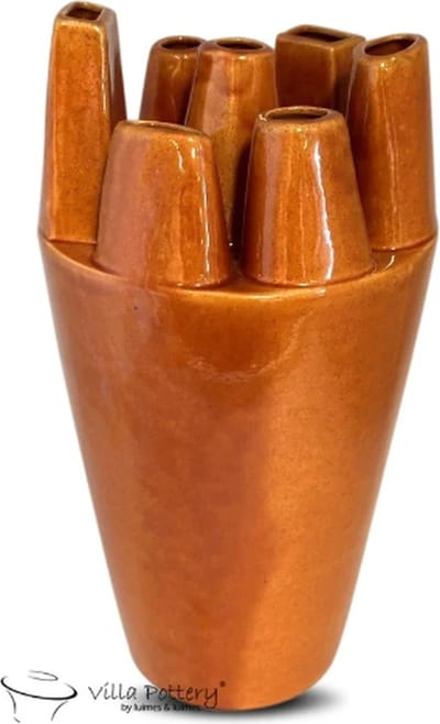 Vaas - Villa Pottery - Decoratie - Woondecoratie - Keramiek - Flowerpower 3_3 Orange Reactive