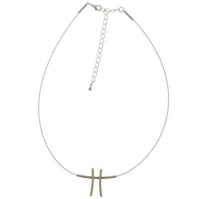 Behave - Minimalistische Ketting met Abstracte Hanger - Oud Goud en Zilver kleur