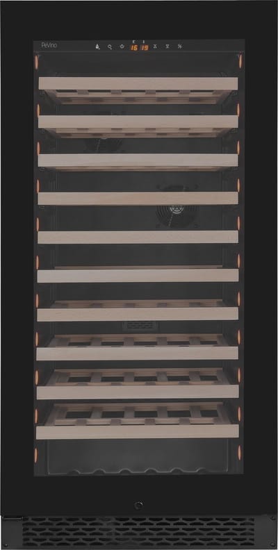 Pevino Majestic 113 flessen - 1 zone - Zwart glazen front