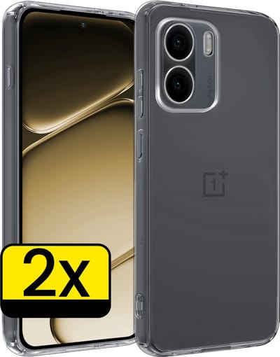 Hoesje - 2 Stuks - Geschikt voor OnePlus 15R - Sterk & Shockproof - Case Siliconen - Back Cover - Telefoon Hoes - Telefoonhoesjes - Transparant