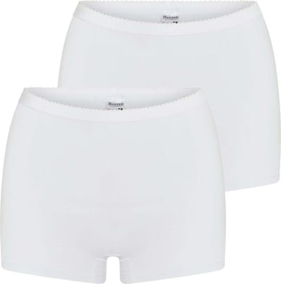 2-pack Panty softly - Dames short - Vrouwen onderbroek - ondergoed - katoen - Badstof kruisje - Wit / M