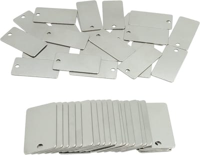 Graveren Blanks - Blanco Tags - Sieraden Maken - Roestvrij Staal - 4cm x 2cm - Zilver