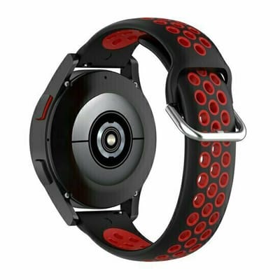 By Qubix - Siliconen sportbandje met gesp - Zwart + rood - geschikt voor Huawei Watch GT 6 / GT 7 / GT 6 pro / GT 7 pro - 46mm