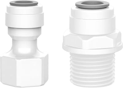 Dailygoods- Waterfilterconnector 2Pcs - 1/2" Vrouwelijke Draad/3/8" Inch - 1/2" Mannelijke Draad/3/8" Inch - Hoge Kwaliteit POM - Drukbestendig - Lekvrije Verbindingen - Waterkoppeling