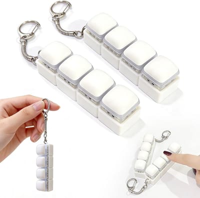 2 Wit Bread Keyboard Fidget Toys – Helder geluid, stressverlichtende, schattige fidget clicker sleutelhanger, angstverminderend speelgoed voor volwassenen op het werk, op reis en thuis – angstverlichting en concentratiebevordering| Cyslmuk®