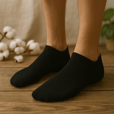 Belucci Sneakersokken – 20 paar – Biologisch katoen – Zwart -Maat 43/46