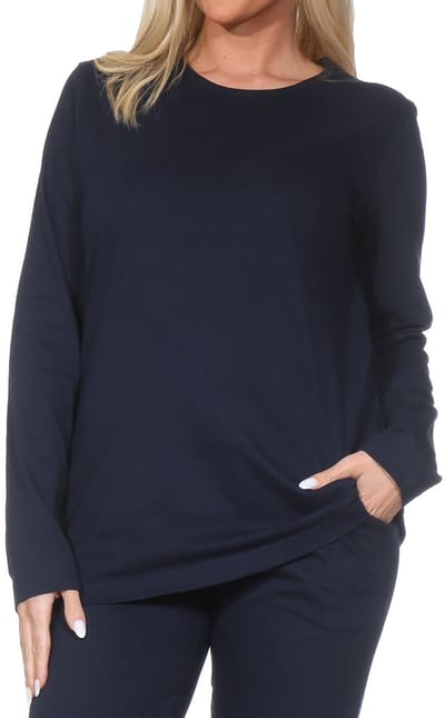 Damespyjamashirt met lange mouwen mix & match