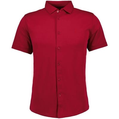 Ragman Overhemd Soft Knit Easy Care Short Sleeve Solid Color Aardbei / male