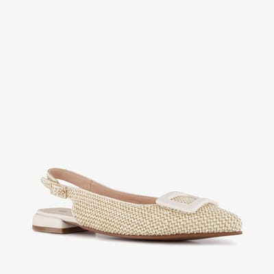 Nova dames raffia slingbacks beige - Maat 36