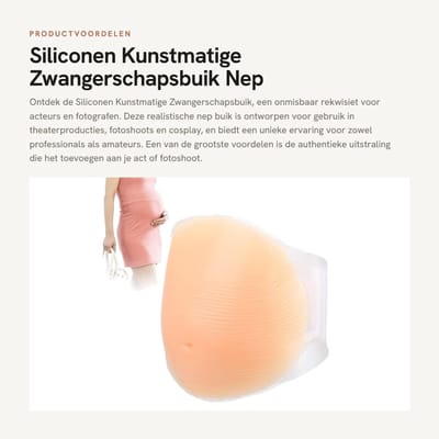 Dailygoods- Zwangerschapsbuik Siliconen - Nepzwangerschapsbuik - Cosplay Kostuum - Fotografie Requisiet - Rond - 2-5 Maanden 35 x 26 cm