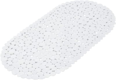 Badmat Ovaal - Antislipmat Bad - Veilig Douchen - Extra Zuignappen - 69 x 36 cm - Wit