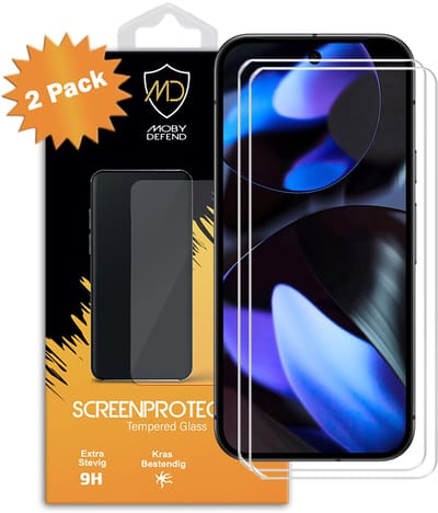 2-Pack MobyDefend Screenprotectors - Geschikt voor Google Pixel 9 - Case-Friendly Screensavers - Gehard Glas