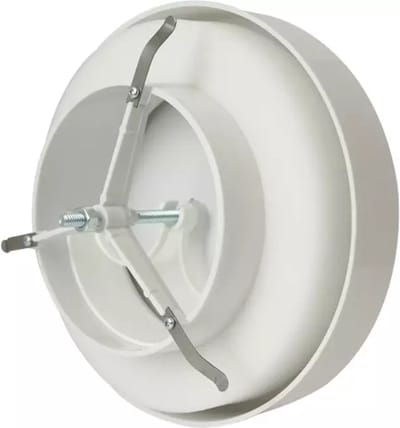 Ventilatie toevoerventielen kunststof 125 mm RAL 9003 met klemveren en schone sector - VST125