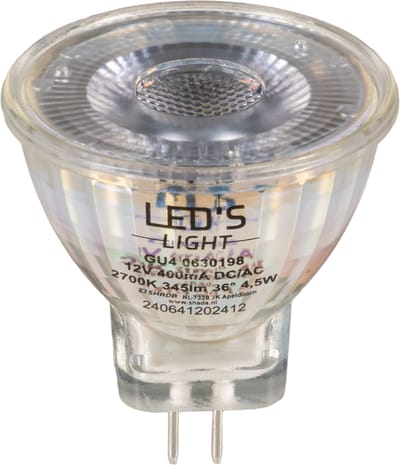 LED's Light LED Lamp met GU4 fitting - 12V - MR11 - Warm wit licht - 4W vervangt 35W