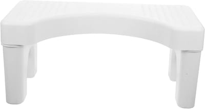 Toiletkruk Huishoudelijk - Voetenbankje Opstapje - Comfortabel Toiletbezoek - Antislip Onderkant - 39 x 22 x 16 cm - Wit