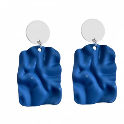 Clip oorbellen -Blauw- Satijn-geen gaatje- Charme Bijoux