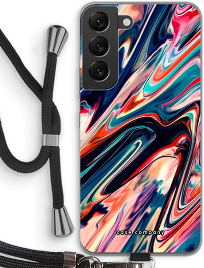 Case Company® - Hoesje met koord geschikt voor Samsung Galaxy S22 hoesje met Koord - Quantum Being - Telefoonhoesje met Zwart Koord - Bescherming aan alle Kanten en Over de Schermrand