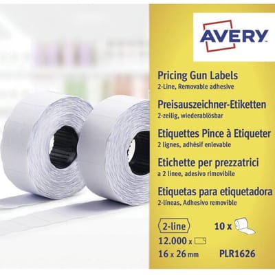 Avery-Zweckform Prijslabels PLR1626 Weer verwijderbaar Breedte etiket: 26 mm Hoogte etiket: 16 mm Wit 12000 stuk(s)